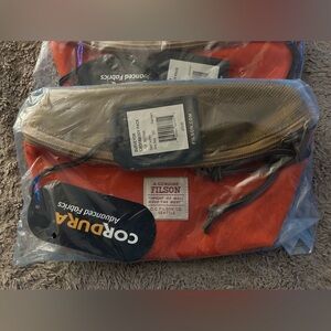 FILSON Surveyor Crossbody Pack NWT Dark Tan & Flame Hip Fanny Waist Hiking Bag